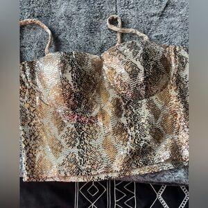 Snake Print Bustier Top